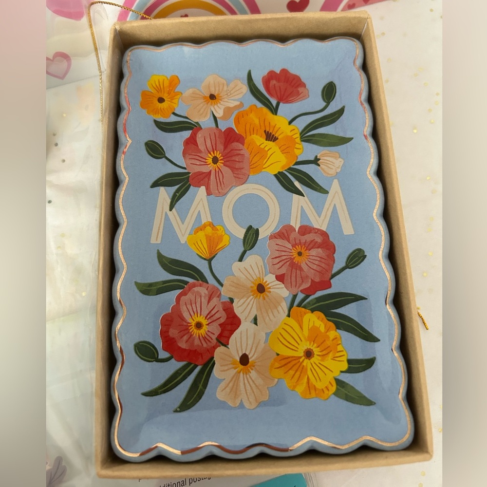 Mothers Day Ceramic Trinket Dish Jewelry Tray 🌼🌺